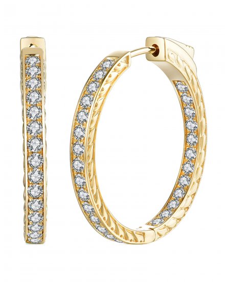 INSIDE OUTSIDE DIAMOND HOOPS (TE985)