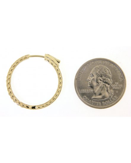 INSIDE OUTSIDE DIAMOND HOOPS (TE985)