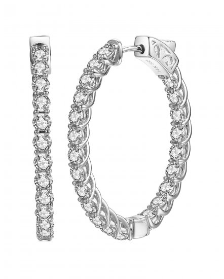 INSIDE OUTSIDE DIAMOND HOOPS (TE987)