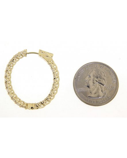 INSIDE OUTSIDE DIAMOND HOOPS (TE987)