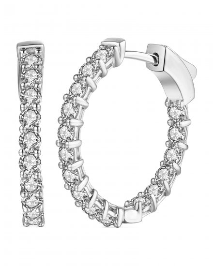 INSIDE OUTSIDE DIAMOND HOOPS (TE998)