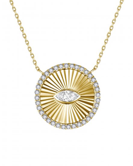 ROUND SHAPE MARQUISE DIAMOND NECKLACE (TN1004)