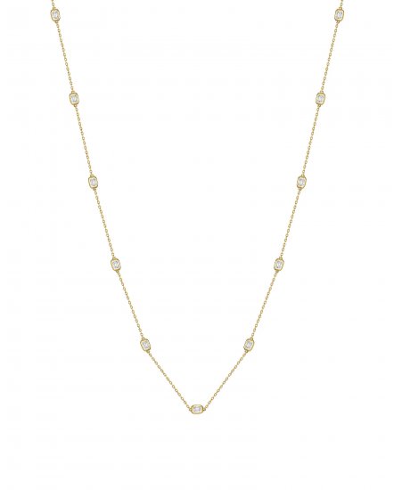 EMERALD CUT DIAMOND BY THE YARD NECKLACE (TN1011)