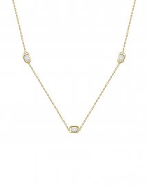 EMERALD CUT DIAMOND BY THE YARD NECKLACE (TN1012)