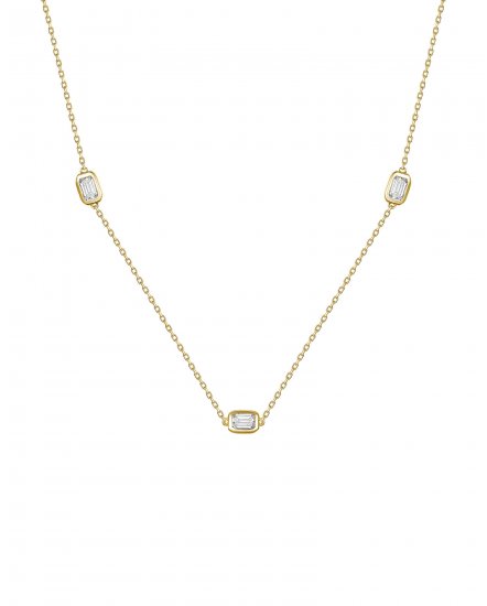 EMERALD CUT DIAMOND BY THE YARD NECKLACE (TN1012)