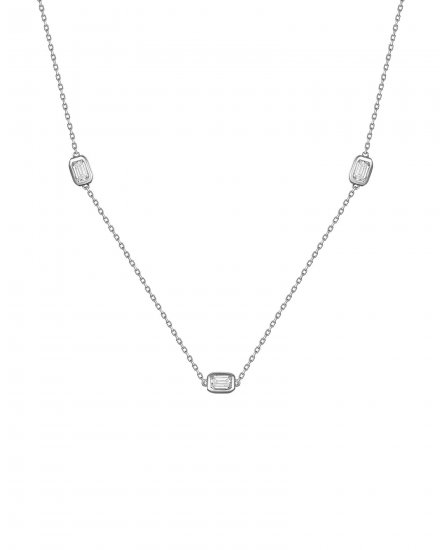 EMERALD CUT DIAMOND BY THE YARD NECKLACE (TN1012)