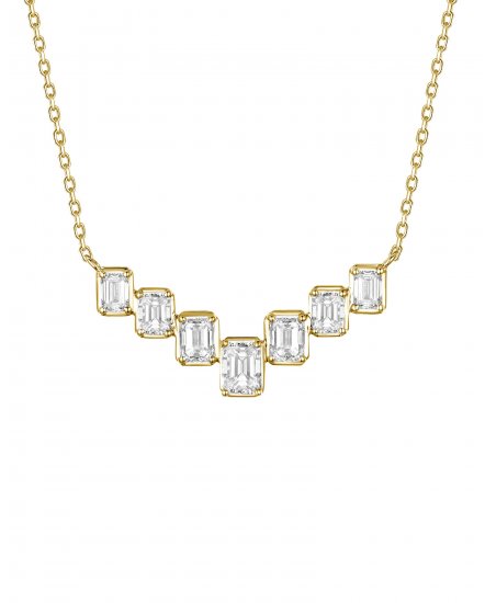 EMERALD CUT DIAMOND NECKLACE (TN1017)