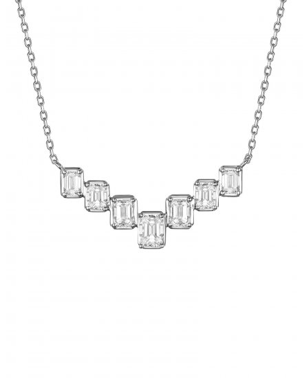 EMERALD CUT DIAMOND NECKLACE (TN1017)