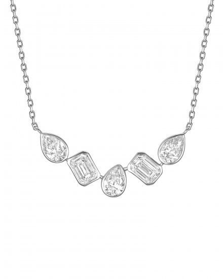 CURVED STYLE DIAMOND NECKLACE (TN1018)