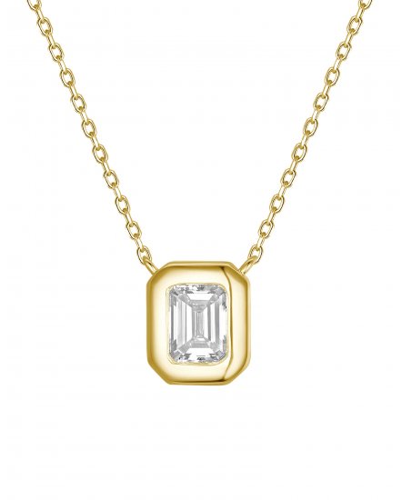 EMERALD CUT DIAMOND NECKLACE (TN1032)