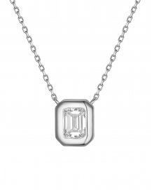 EMERALD CUT DIAMOND NECKLACE (TN1032)