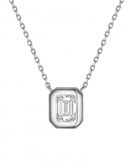 EMERALD CUT DIAMOND NECKLACE (TN1032)