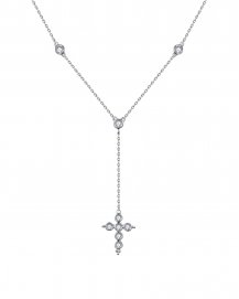 CROSS DIAMOND DROP DANGLE NECKLACE (TN1033)