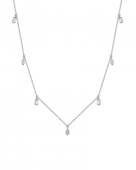 MARQUISE BAGUETTE DIAMOND DANGLE NECKLACE (TN1040)