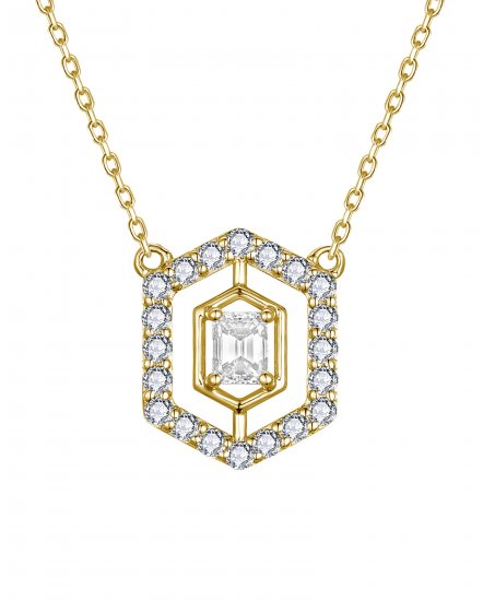 HEXAGON STYLE DIAMOND NECKLACE (TN1043)