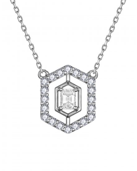 HEXAGON STYLE DIAMOND NECKLACE (TN1043)