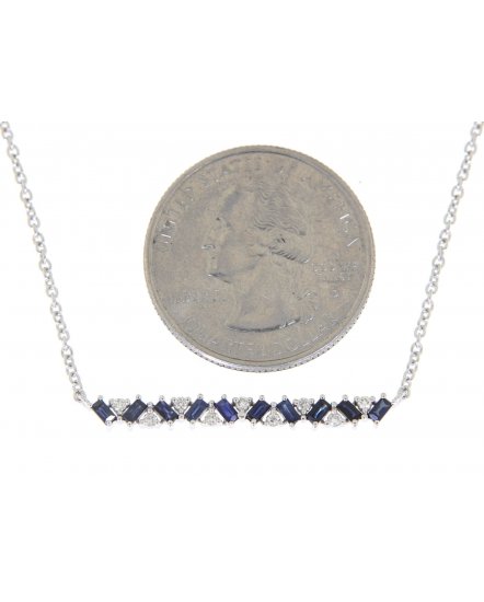 BAGUETTE COLORED STONE DIAMOND NECKLACE (TN214)