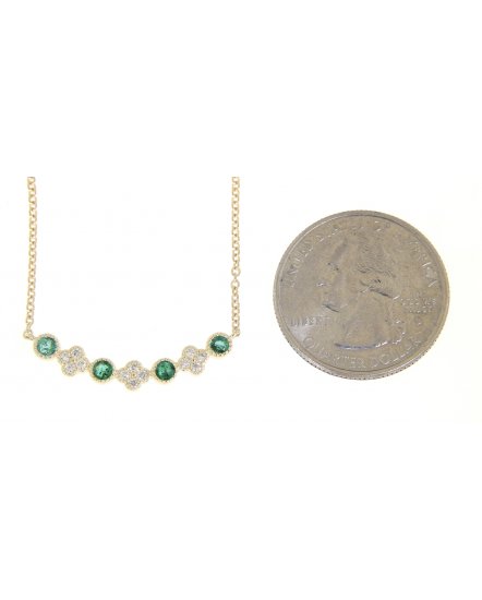 COLORED STONE DIAMOND NECKLACE (TN225)