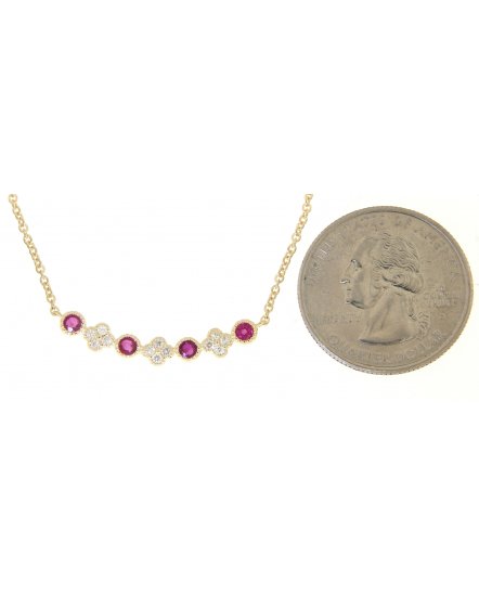 COLORED STONE DIAMOND NECKLACE (TN225)