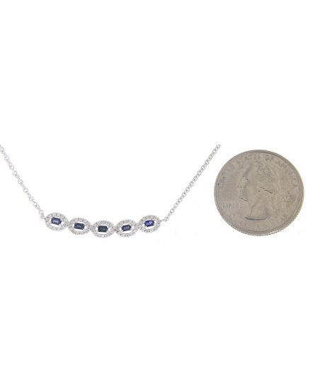 BAGUETTE SAPPHIRE DIAMOND NECKLACE (TN226)