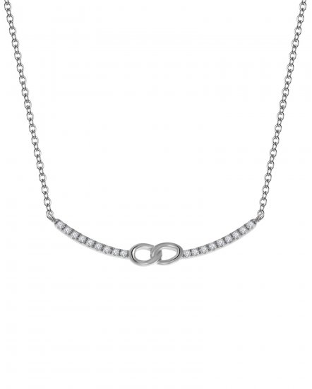 CURVED STYLE INTER LINKED DIAMOND NECKLACE (TN229)
