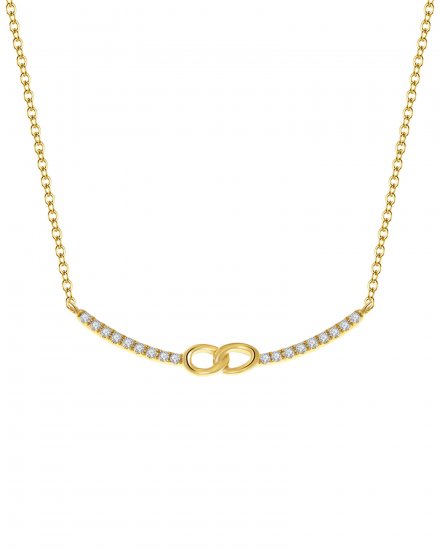 CURVED STYLE INTER LINKED DIAMOND NECKLACE (TN229)