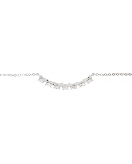 CURVED STYLE BAGUETTE DIAMOND NECKLACE (TN245)