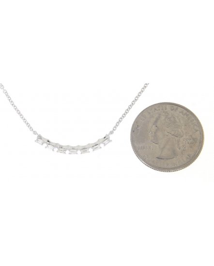 CURVED STYLE BAGUETTE DIAMOND NECKLACE (TN245)