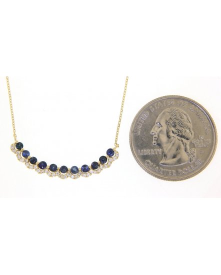 CURVED STYLE SAPPHIRE DIAMOND NECKLACE (TN253)