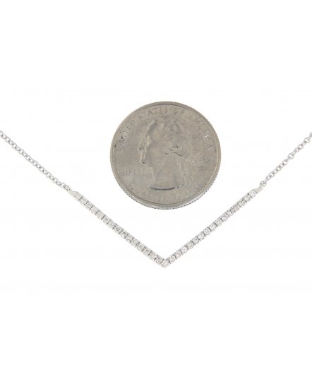  V SHAPE DIAMOND NECKLACE (TN265)