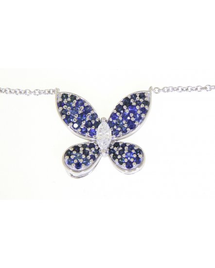 SAPPHIRE BUTTERFLY DIAMOND NECKLACE (TN320)