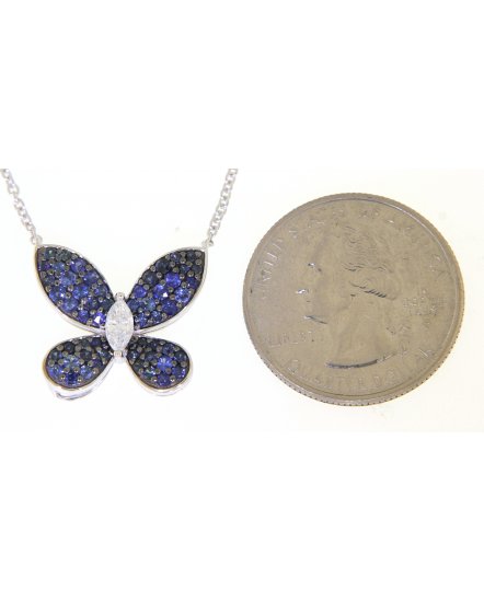 SAPPHIRE BUTTERFLY DIAMOND NECKLACE (TN320)