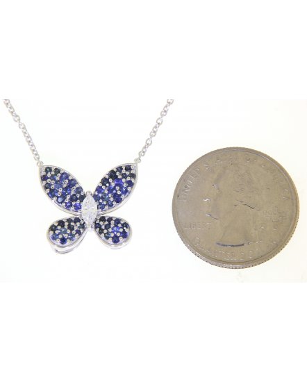 SAPPHIRE BUTTERFLY DIAMOND NECKLACE (TN320)