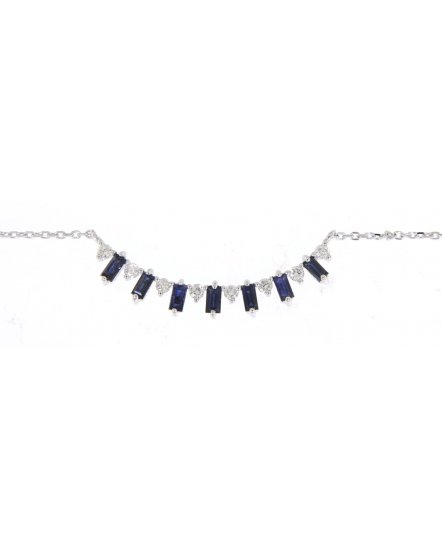 BAGUETTE SAPPHIRE DIAMOND NECKLACE (TN385)