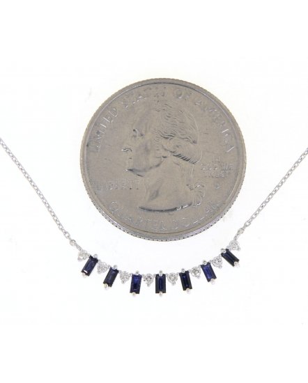 BAGUETTE SAPPHIRE DIAMOND NECKLACE (TN385)