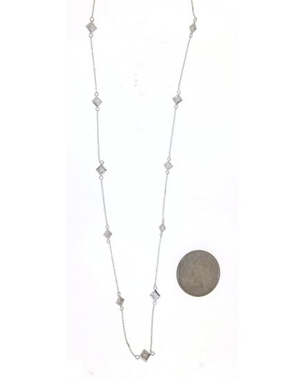 PRINCESS CUT DIAMOND BY THE YARD NECKLACE (TN398)
