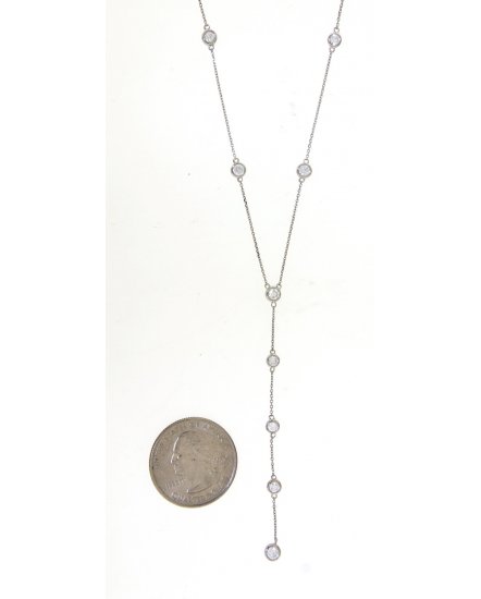DIAMOND BY THE YARD DANGLE DROP NECKLACE (TN414)