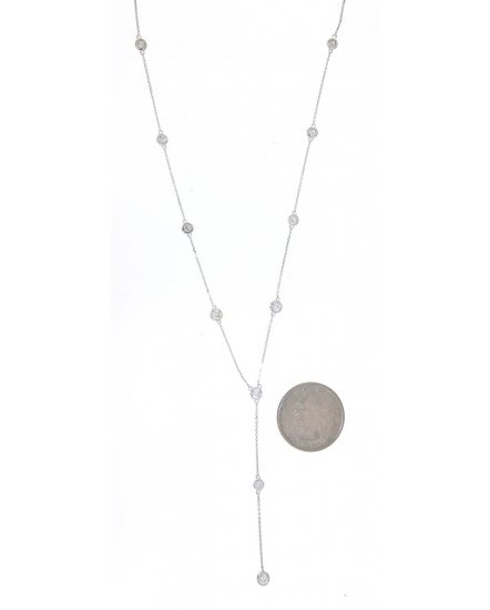 DIAMOND BY THE YARD DANGLE DROP NECKLACE (TN415)