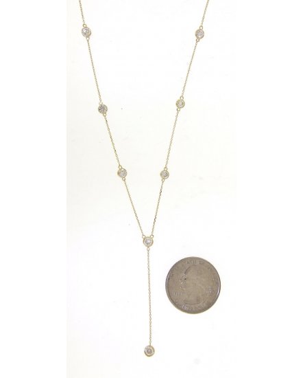 DIAMOND BY THE YARD DANGLE DROP NECKLACE (TN417)