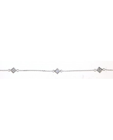 PRINCESS CUT DIAMOND BY THE YARD NECKLACE (TN419)