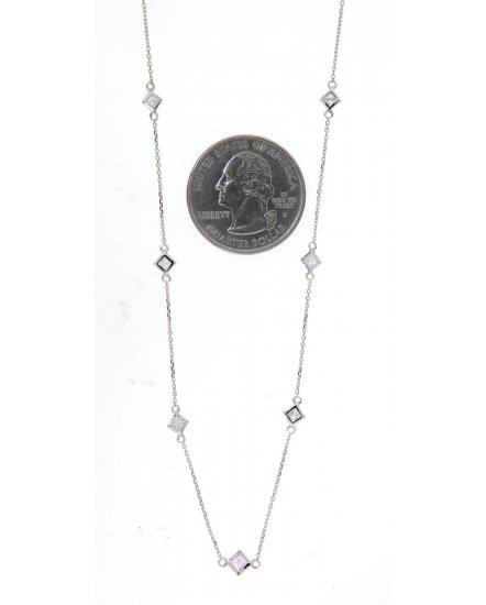 PRINCESS CUT DIAMOND BY THE YARD NECKLACE (TN419)