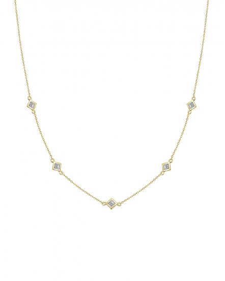 PRINCESS CUT DIAMOND BY THE YARD NECKLACE (TN420)