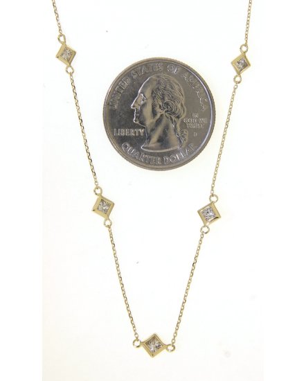 PRINCESS CUT DIAMOND BY THE YARD NECKLACE (TN420)