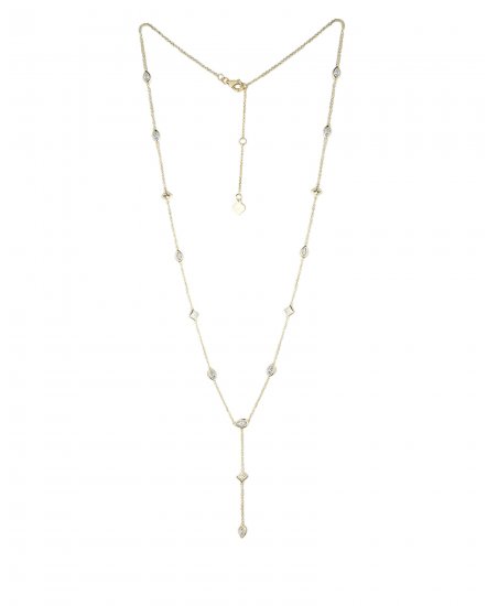 MARQUISE PEAR PRINCESS CUT DIAMOND BY THE YARD DANGLE DROP NECKLACE (TN426)