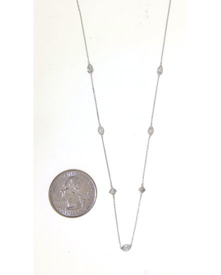 MARQUISE PEAR PRINCESS CUT DIAMOND BY THE YARD NECKLACE (TN428)