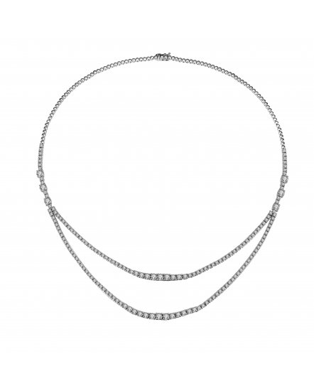 DOUBLE LAYER TENNIS DIAMOND NECKLACE (TN436)