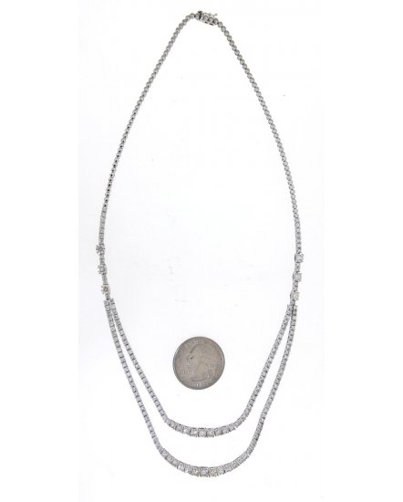 DOUBLE LAYER TENNIS DIAMOND NECKLACE (TN436)