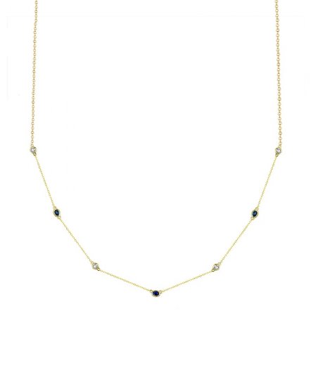SAPPHIRE DIAMOND BY THE YARD NECKLACE (TN459)