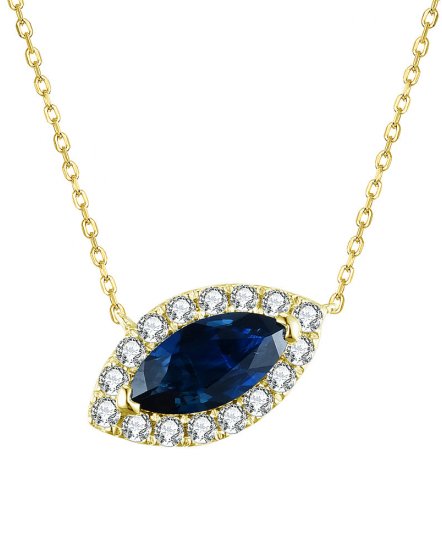 MARQUISE SAPPHIRE DIAMOND NECKLACE (TN468)