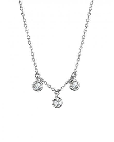 BEZEL DIAMOND DANGLE NECKLACE (TN479)